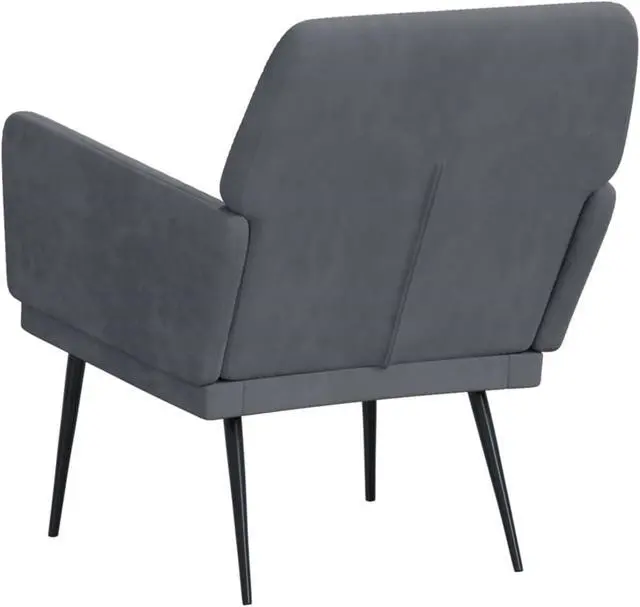 Alt view image 5 of 12 - vidaXL Armchair Dark Gray 24.4"x31.1"x31.1" Velvet