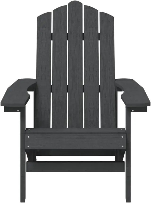 Alt view image 5 of 11 - vidaXL Patio Adirondack Chairs with Table HDPE Anthracite