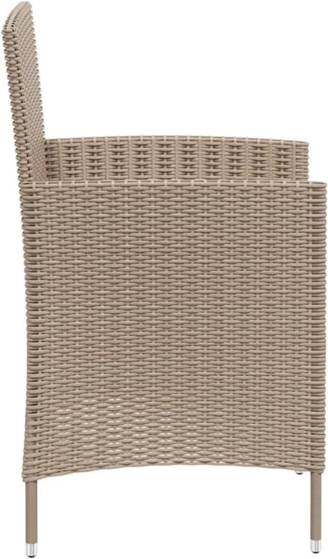 Alt view image 4 of 13 - vidaXL Patio Chairs with Cushions 4 pcs Poly Rattan Beige