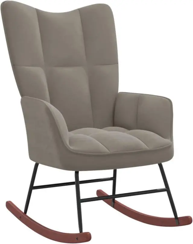 Main image of vidaXL Rocking Chair Light Gray Velvet
