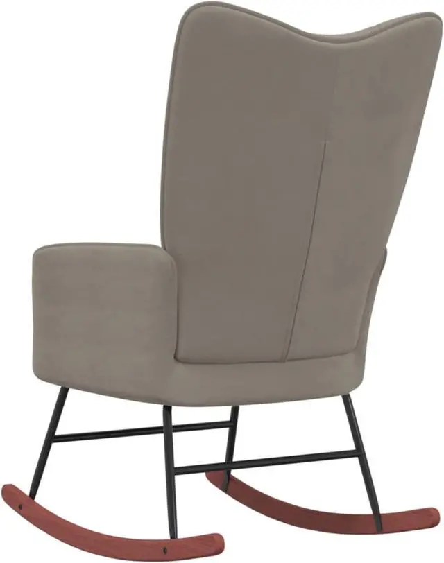 Alt view image 4 of 14 - vidaXL Rocking Chair Light Gray Velvet