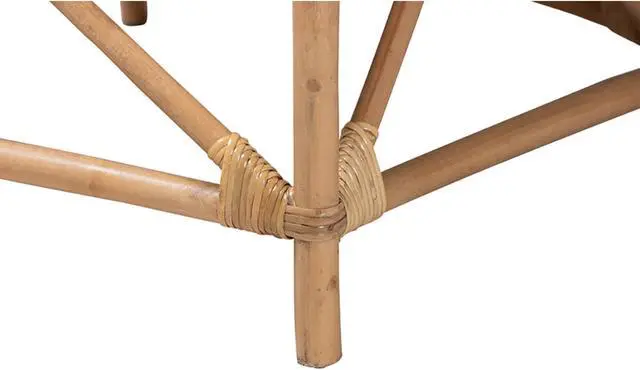 Alt view image 6 of 13 - Baxton Studio Patsy Modern Bohemian White Fabric and Natural Brown Rattan Armchair