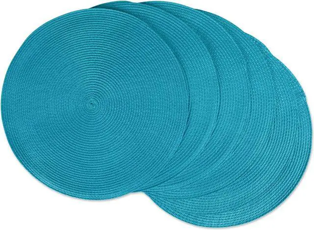 Main image of PLACEMAT ROUND PP WOVEN BAJA BLUE Set of 6