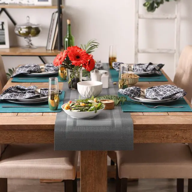 Alt view image 5 of 6 - DII Gray PVC Doubleframe Table Runner 14x72