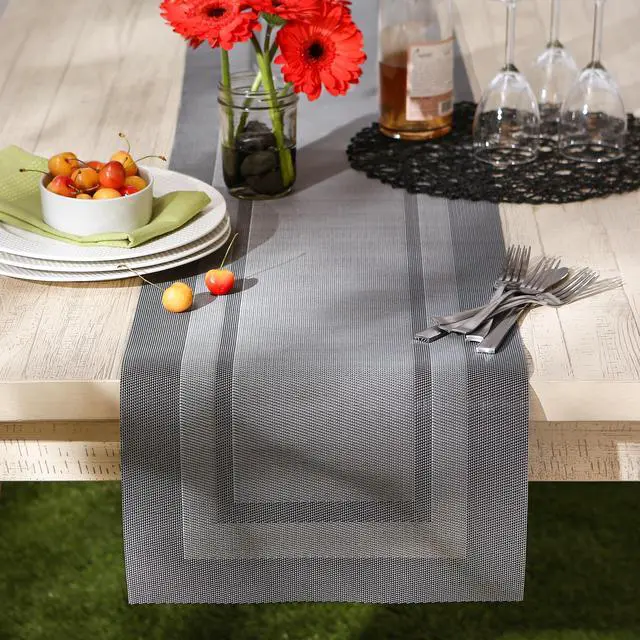 Alt view image 4 of 6 - DII Gray PVC Doubleframe Table Runner 14x72