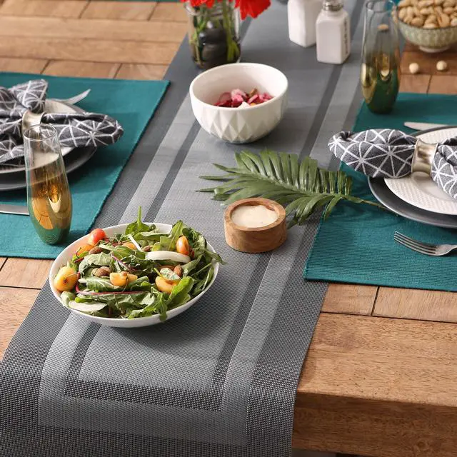 Alt view image 6 of 6 - DII Gray PVC Doubleframe Table Runner 14x72