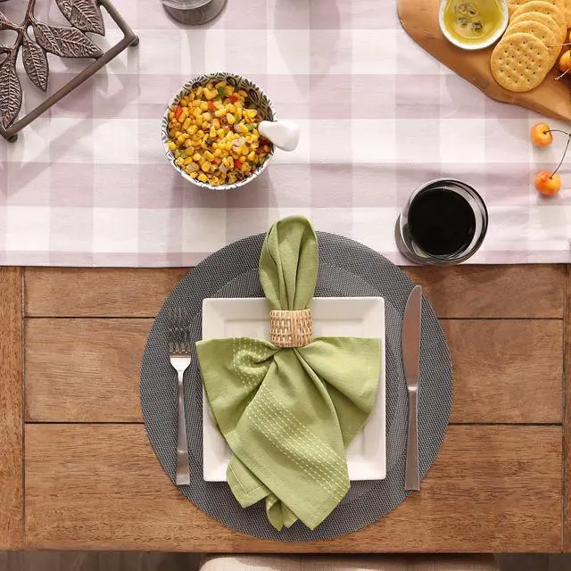 Alt view image 5 of 6 - DII Gray Round PVC Doubleframe Placemat 6 Piece