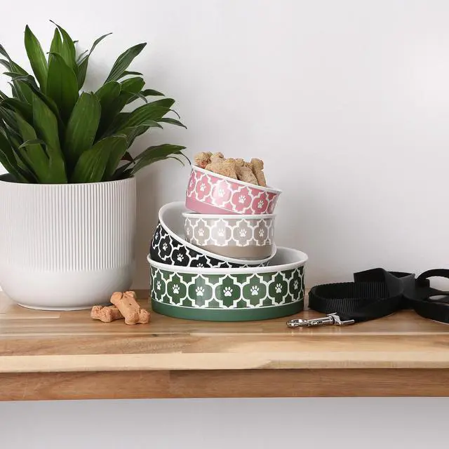 Alt view image 2 of 6 - DII Pet Bowl Lattice Rose Medium 6Dx2H (Set of 2)