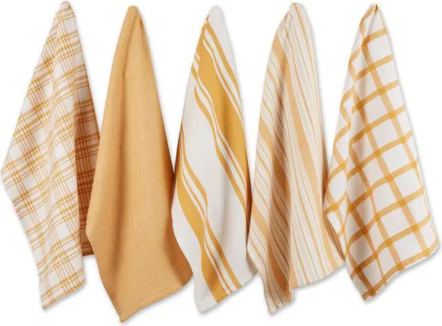 Main image of DII Asst Honey Gold Woven Dishtowels (Set of 5)