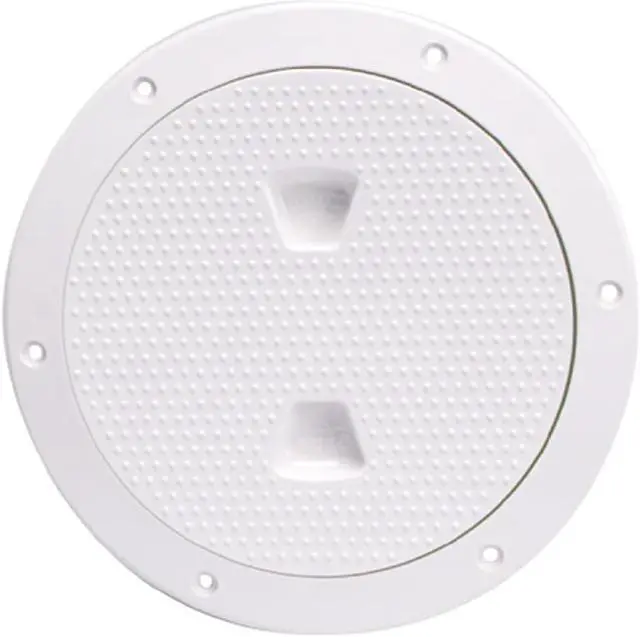Alt view image 7 of 8 - Beckson DP62-W Screw-Out Deck Plate - 6", White w/Diamond Texture