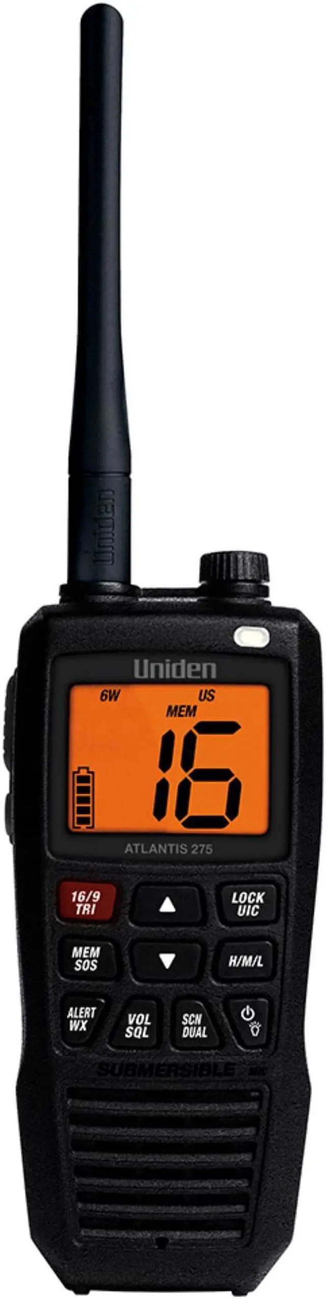 Alt view image 13 of 14 - Uniden Atlantis 275 Floating Handheld VHF Marine Radio - ATLANTIS 275