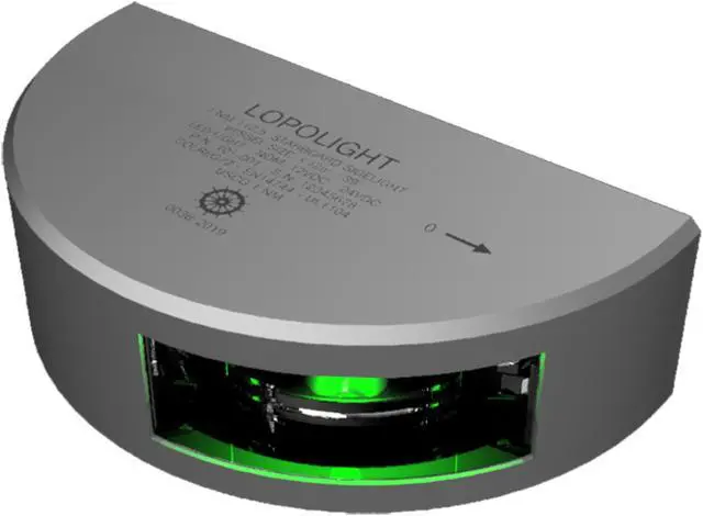 Alt view image 2 of 3 - Lopolight Starboard SideLight - Vertical Mount - Aluminum Housing -. [101-001]