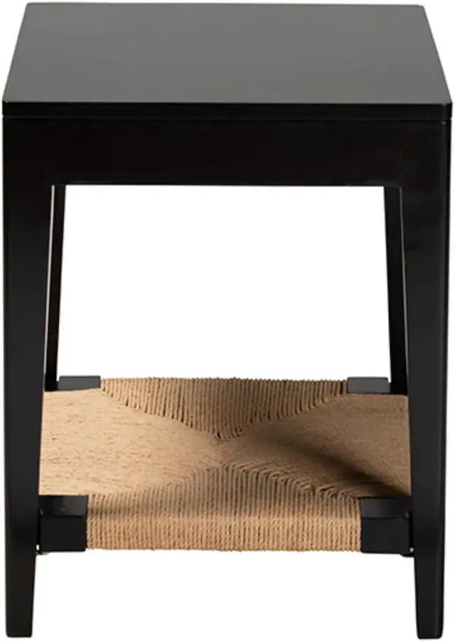 Alt view image 3 of 13 - Baxton Studio Freya Modern Bohemian Black Finished Bayur Wood End Table