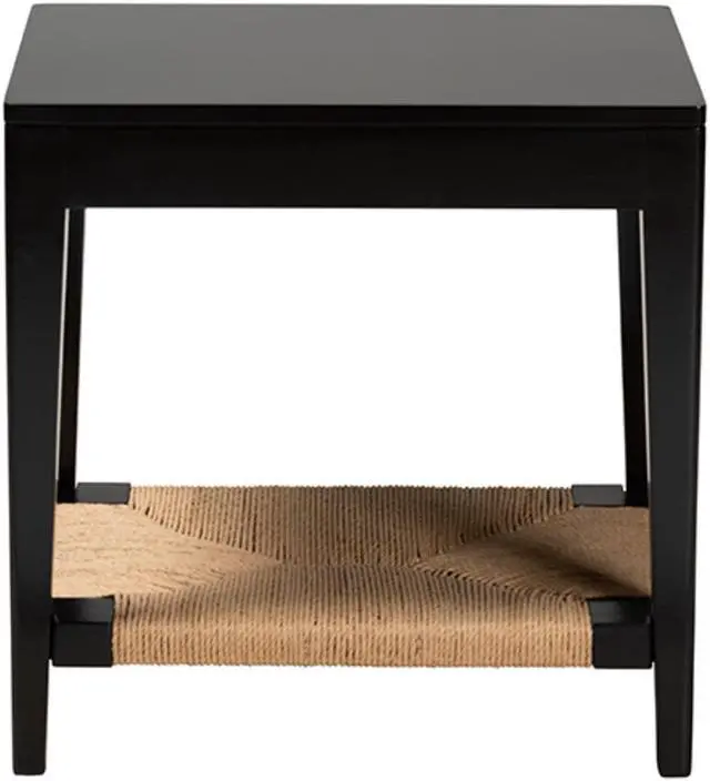 Alt view image 2 of 13 - Baxton Studio Freya Modern Bohemian Black Finished Bayur Wood End Table