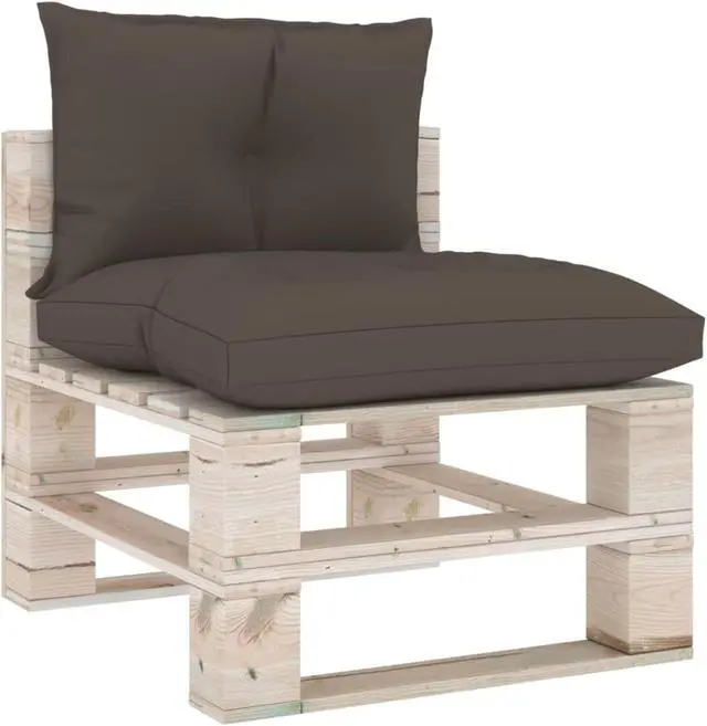 Alt view image 12 of 16 - vidaXL Chair Cushion 2 Pcs Outdoor Pallet Seat Cushion Sofa Pad Taupe Fabric