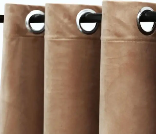 Alt view image 7 of 8 - vidaXL Curtains 2 Pcs Blackout Curtains Window Blinds with Rings Beige Velvet