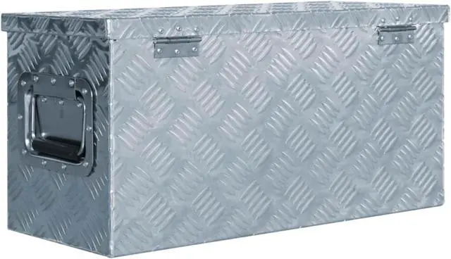 Alt view image 4 of 11 - vidaXL Aluminum Box 24.2"x10.4"x11.8" Silver Toolbox Trailer Box Organizer