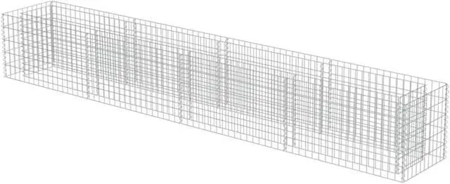 Alt view image 10 of 10 - vidaXL Gabion Raised Bed Galvanized Steel 141.7" Raised Garden Bed Flower Box