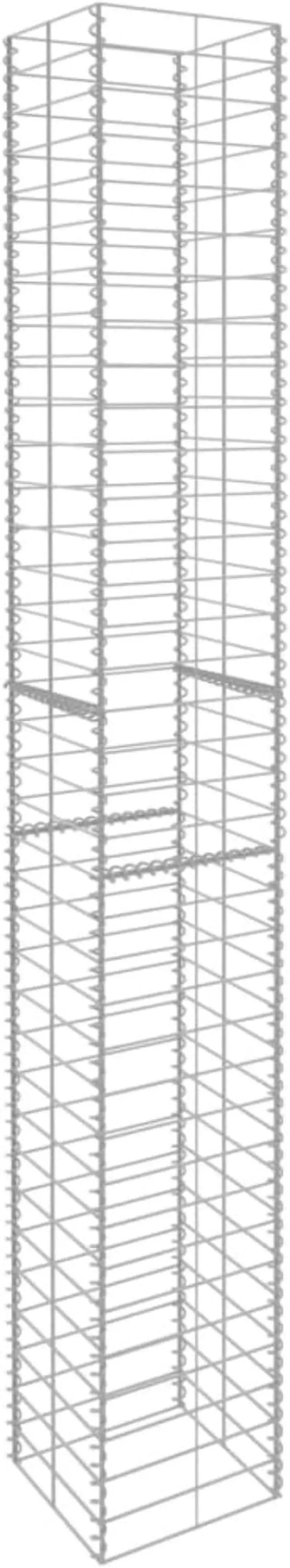 Alt view image 7 of 13 - vidaXL Gabion Baskets Gabion Wall Cage 3 Pcs Galvanized Steel 9.8"x9.8"x77.6"