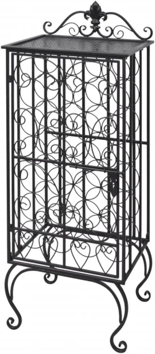 Alt view image 11 of 11 - vidaXL Wine Rack Wine Bottle Holder for 28 Bottles Floor Wine Cabinet Metal