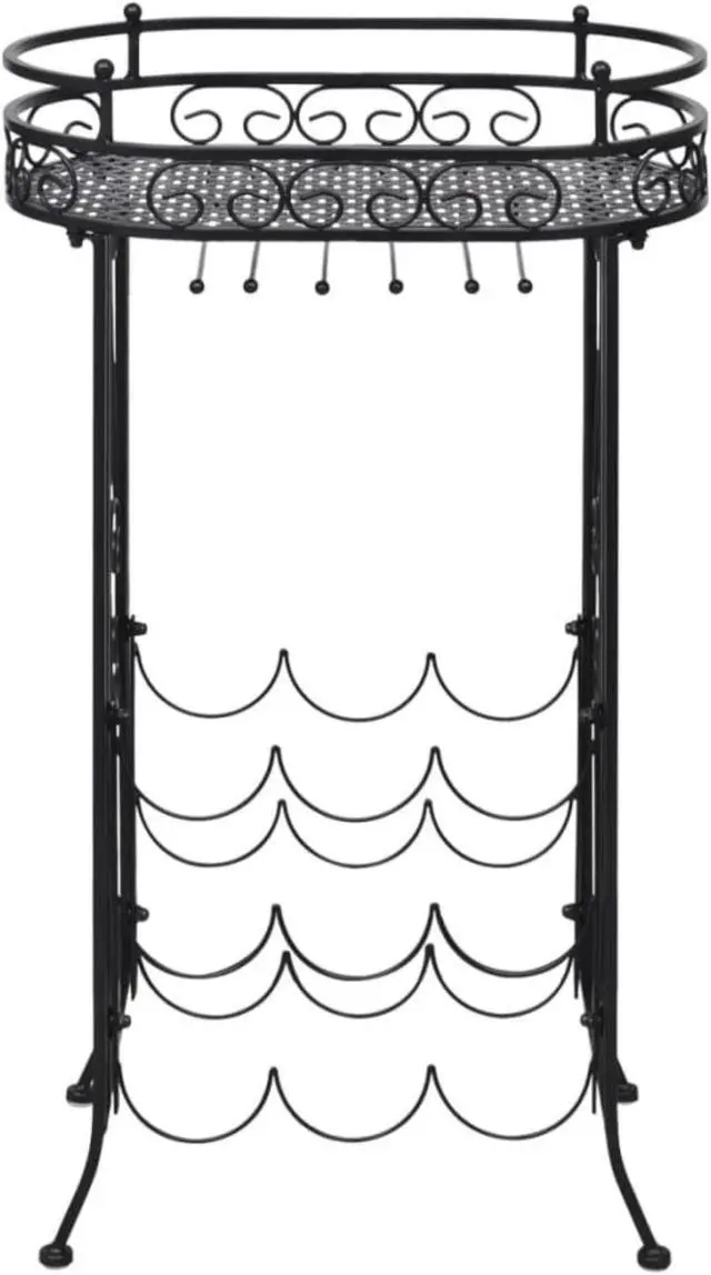 Alt view image 18 of 20 - vidaXL Wine Rack Wine Bottle Holder for 9 Bottles Floor Wine Cabinet Metal