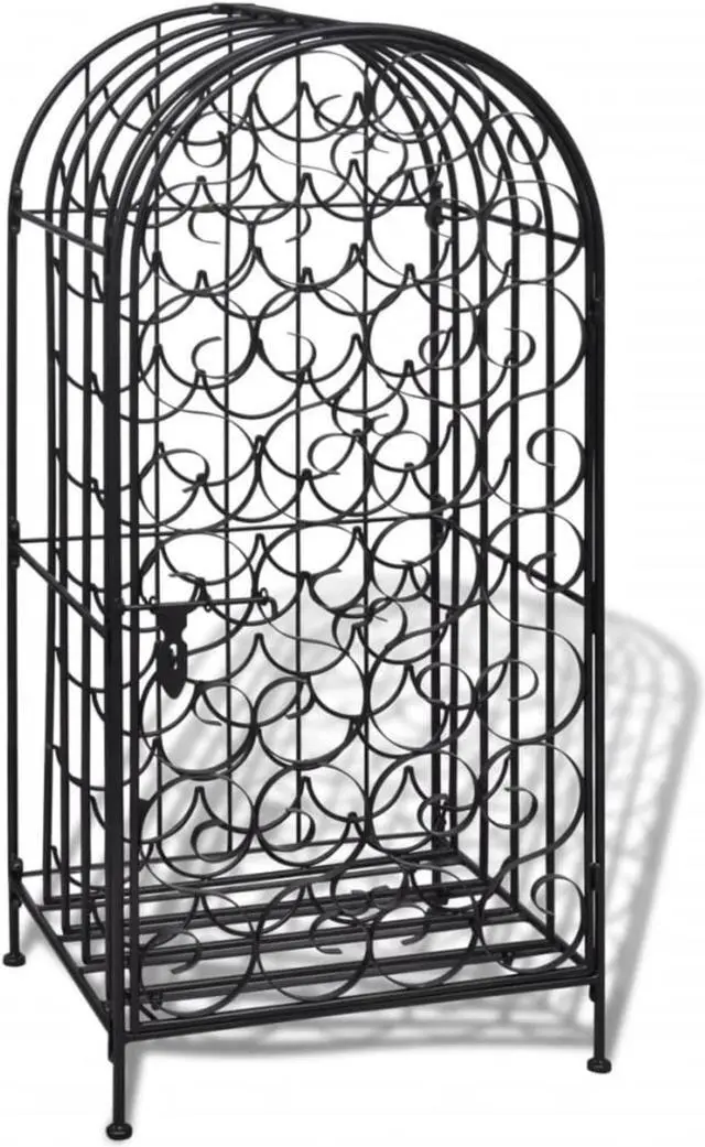 Alt view image 8 of 12 - vidaXL Wine Rack Stand for 35 Bottles Metal Holder Bar Liquor Display Storage