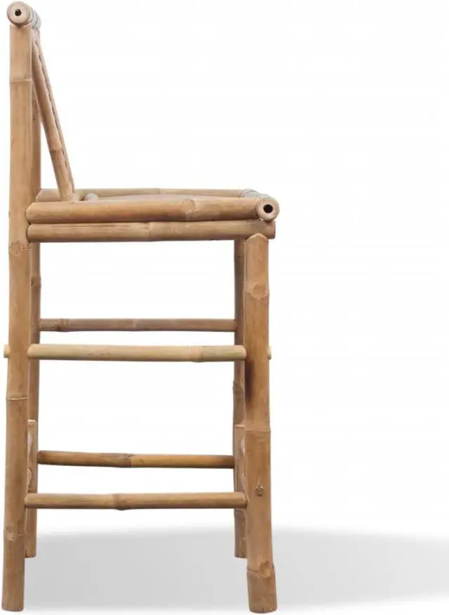 Alt view image 4 of 16 - vidaXL Bar Stools 2 pcs Bamboo