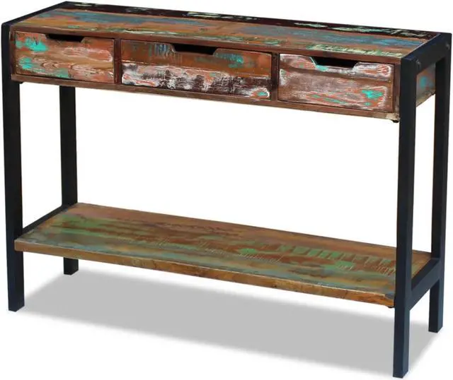 Alt view image 11 of 11 - vidaXL Solid Reclaimed Wood Sideboard Side Console Table Highboard 3 Drawers