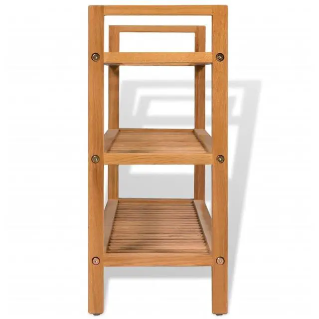 Alt view image 13 of 18 - vidaXL Solid Oak Wood Shoe Rack with 3 Shelves 23.6" Hallway Footwear Storage