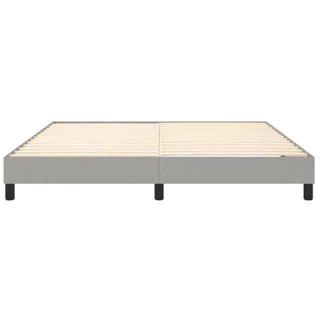 Alt view image 13 of 16 - vidaXL Box Spring Bed Frame Light Gray 76"x79.9" King Fabric Double Bed Base