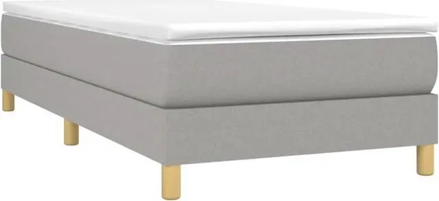 Alt view image 11 of 15 - vidaXL Bed Frame Base Bedroom Furniture Light Gray 39.4"x79.9" Twin XL Fabric