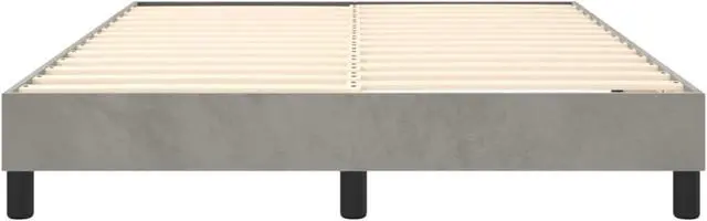 Alt view image 12 of 16 - vidaXL Bed Frame Platform Bed for Bedroom Light Gray 59.8"x79.9" Queen Velvet
