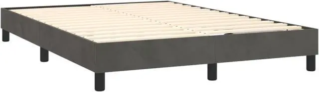 Alt view image 10 of 14 - vidaXL Bed Frame Base Bedroom Furniture Dark Gray 59.8"x79.9" Queen Velvet