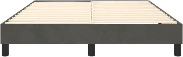 Alt view image 11 of 14 - vidaXL Bed Frame Base Bedroom Furniture Dark Gray 59.8"x79.9" Queen Velvet