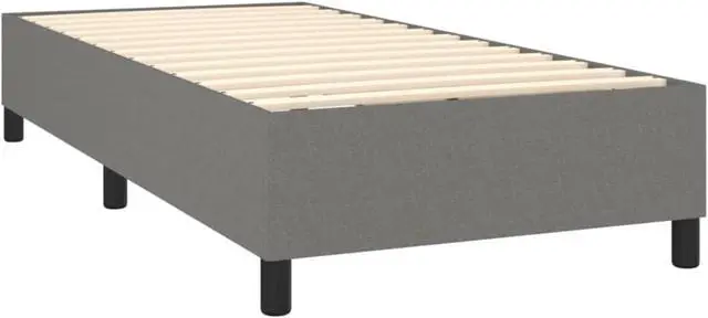Alt view image 10 of 15 - vidaXL Bed Frame Base Bedroom Furniture Dark Gray 39.4"x74.8" Twin Fabric