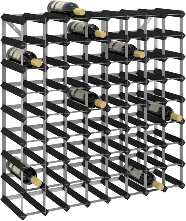 Main image of vidaXL Wine Rack for 72 Bottles Black Solid Pine Wood