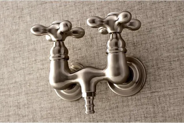 Alt view image 3 of 4 - Kingston Brass AE37T8 Aqua Vintage 3-3/8 Inch Wall Mount Tub Faucet, Brushed Nickel