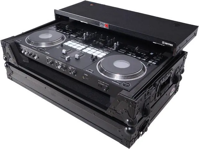Alt view image 4 of 8 - ATA Style Flight Case for Pioneer DDJ-REV7 DJ Controller with Laptop Shelf, 1U Rackspace, Wheels | Black Finish