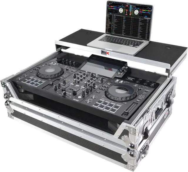 Main image of ATA Style DJ Controller Case for Pioneer XDJ-RX3 RX2 Case with Laptop Shelf, and Wheels