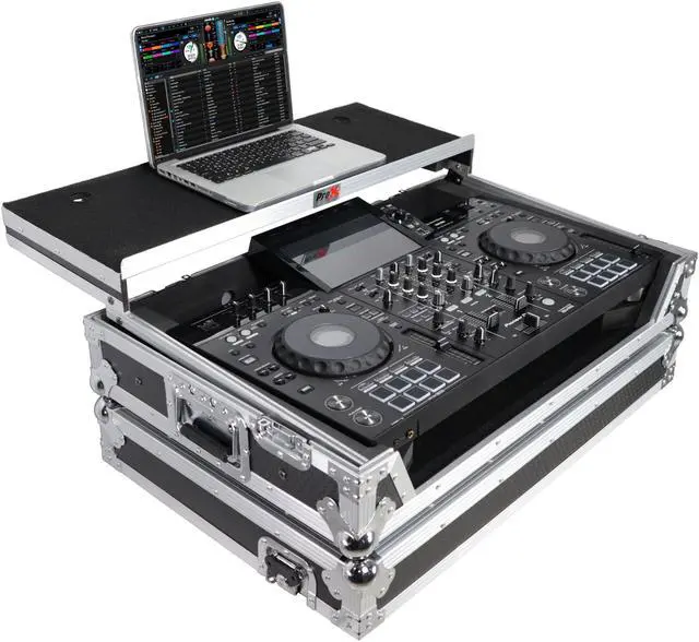 Alt view image 2 of 7 - ATA Style DJ Controller Case for Pioneer XDJ-RX3 RX2 Case with Laptop Shelf, and Wheels