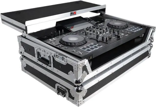 Alt view image 4 of 7 - ATA Style DJ Controller Case for Pioneer XDJ-RX3 RX2 Case with Laptop Shelf, and Wheels