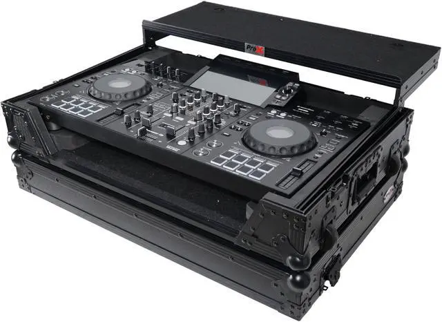 Alt view image 3 of 7 - ATA Style DJ Controller Case for Pioneer XDJ-RX3 RX2 Case with Laptop Shelf and Wheels | Black Finish