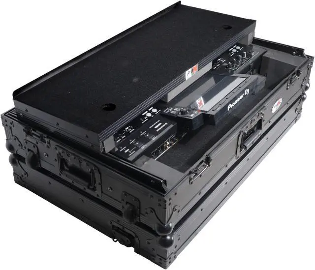 Alt view image 5 of 7 - ATA Style DJ Controller Case for Pioneer XDJ-RX3 RX2 Case with Laptop Shelf and Wheels | Black Finish