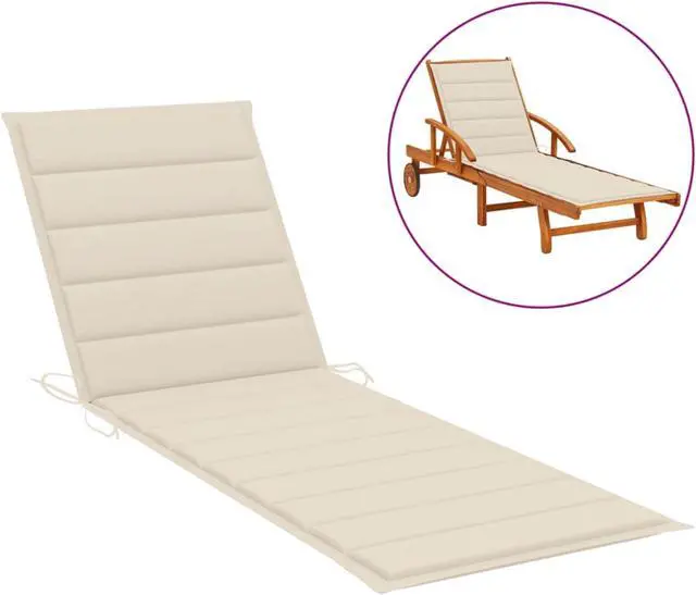 Alt view image 10 of 17 - vidaXL Patio Cushion Outdoor Sun Lounger Chair Cushion Cream Oxford Fabric