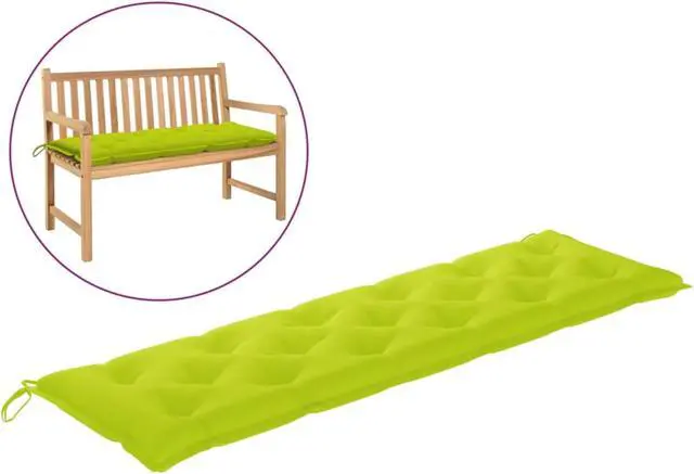 Alt view image 2 of 14 - vidaXL Garden Bench Cushion Bright Green 70.9"x19.7"x2.8" Fabric