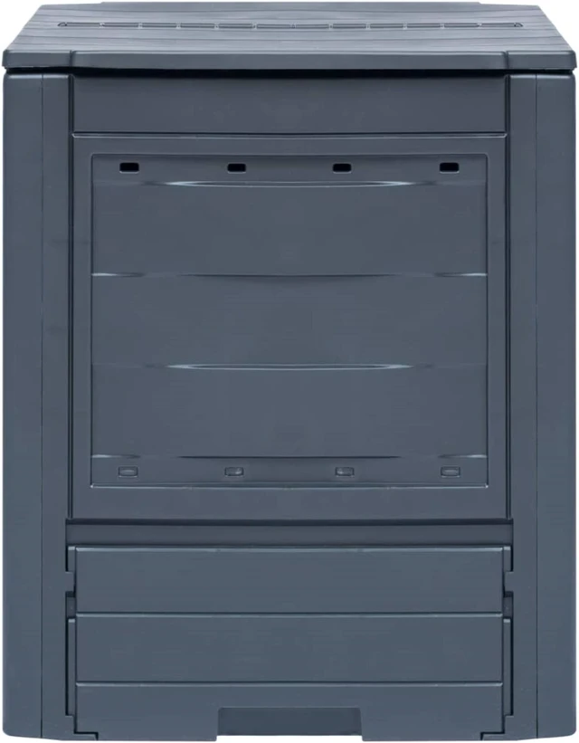 Alt view image 3 of 12 - vidaXL Garden Composters 2 pcs Gray 23.6"x23.6"x28.7" 137.4 gal