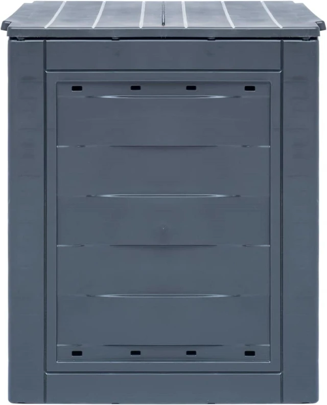 Alt view image 4 of 12 - vidaXL Garden Composters 2 pcs Gray 23.6"x23.6"x28.7" 137.4 gal
