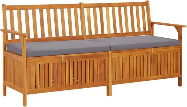 Main image of vidaXL Storage Bench with Cushion 66.9" Solid Wood Acacia