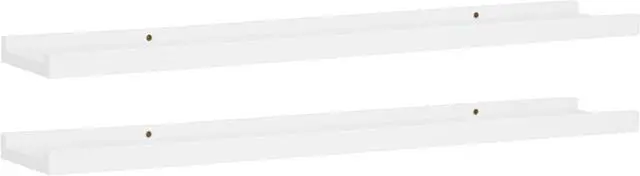 Alt view image 8 of 17 - vidaXL Wall Shelves Floating Display Shelves Wall Mounted 2 Pcs White 31.5"