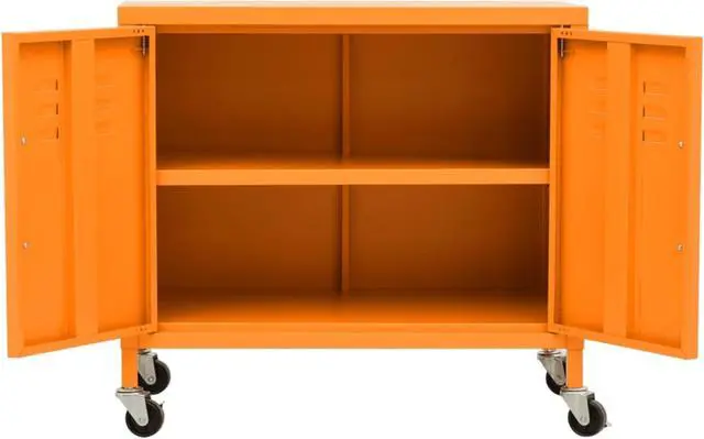 Alt view image 6 of 12 - vidaXL Storage Cabinet Orange 23.6"x13.8"x19.3" Steel